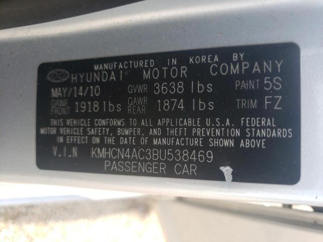 Photo 10 from auction – 2011 HYUNDAI ACCENT GLS with VIN KMHCN4AC3BU538469