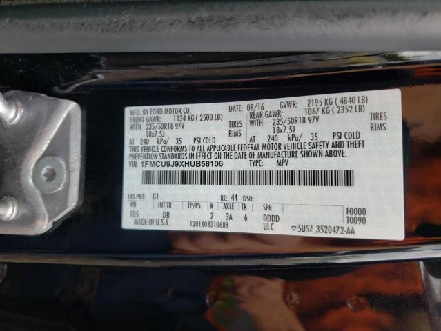 Photo 10 from auction – 2017 FORD ESCAPE TIT with VIN 1FMCU9J9XHUB58106