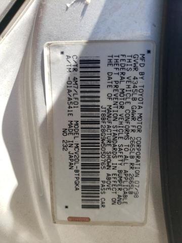 Photo 10 from auction – 1998 LEXUS ES 300 with VIN JT8BF28G9W5050765