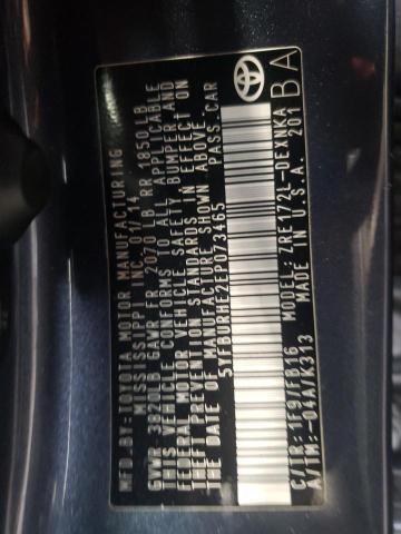 Photo 10 from auction – 2014 TOYOTA COROLLA L with VIN 5YFBURHE2EP073465