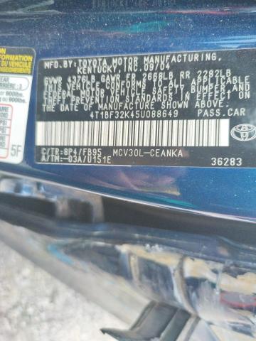 Photo 10 from auction – 2005 TOYOTA CAMRY LE with VIN 4T1BF32K45U088649