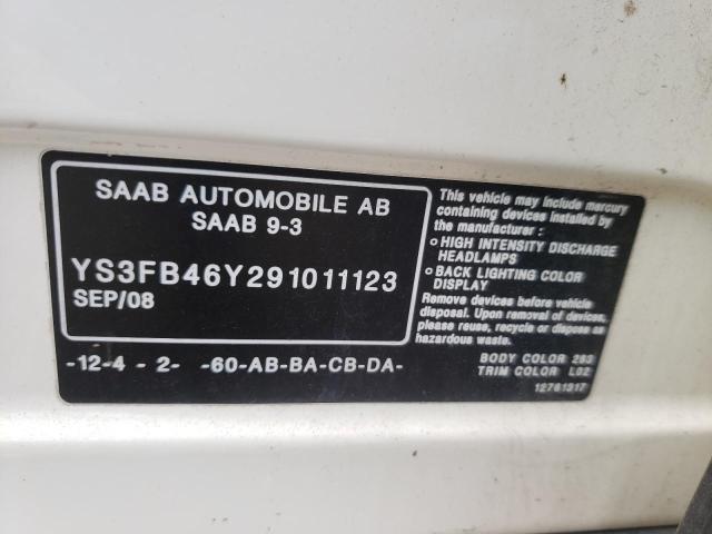 Photo 10 from auction – 2009 SAAB 9-3 2.0T with VIN YS3FB46Y291011123