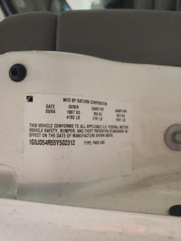 Photo 10 from auction – 2005 SATURN L300 LEVEL with VIN 1G8JD54R55Y502312