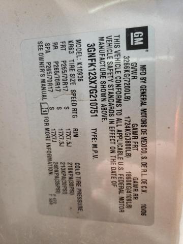 Photo 10 from auction – 2007 CHEVROLET AVALANCHE with VIN 3GNFK123X7G210751