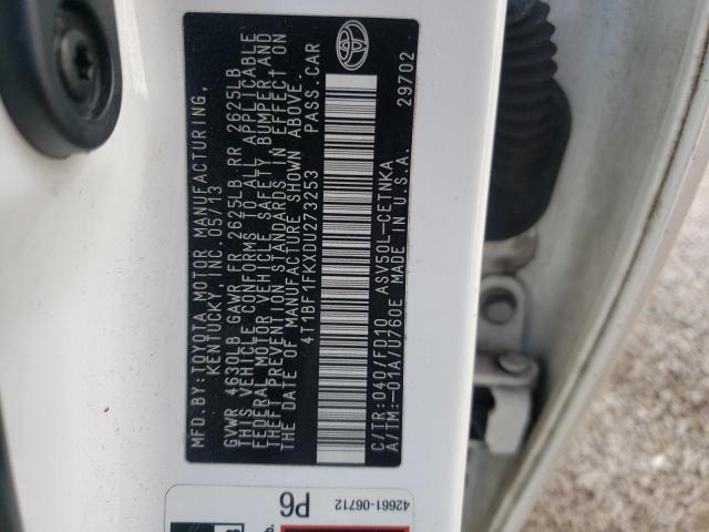 Photo 10 from auction – 2013 TOYOTA CAMRY L with VIN 4T1BF1FKXDU273253
