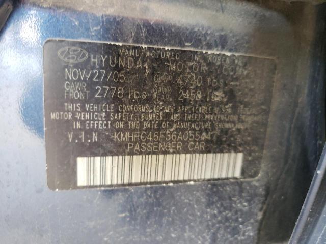 Photo 10 from auction – 2006 HYUNDAI AZERA SE with VIN KMHFC46F36A055447