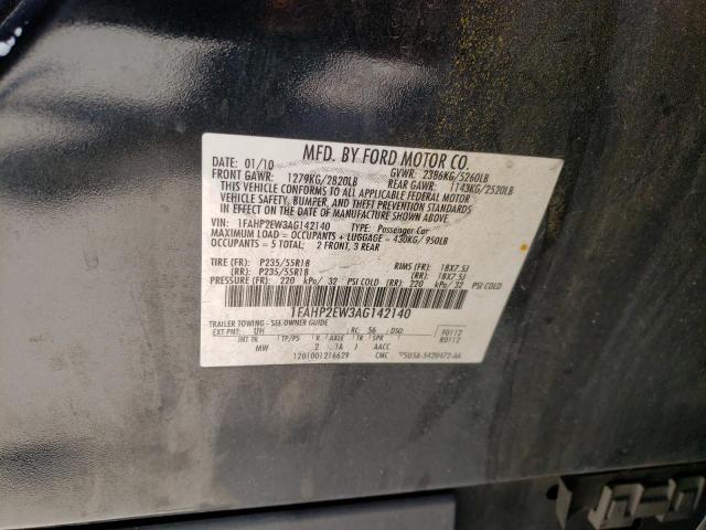Photo 10 from auction – 2010 FORD TAURUS SEL with VIN 1FAHP2EW3AG142140