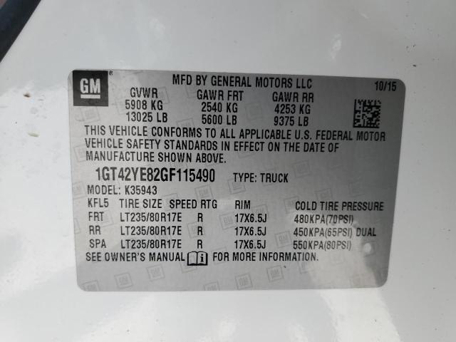 Photo 10 from auction – 2016 GMC SIERRA K35 with VIN 1GT42YE82GF115490