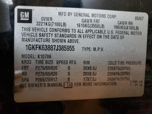 Photo 10 from auction – 2007 GMC YUKON DENA with VIN 1GKFK63887J385955