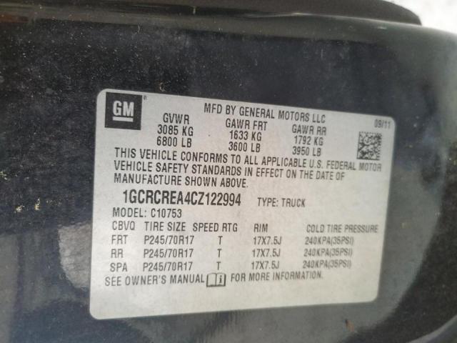 Photo 10 from auction – 2012 CHEVROLET SILVERADO with VIN 1GCRCREA4CZ122994