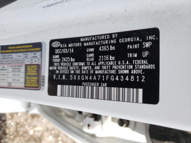 Photo 10 from auction – 2015 KIA OPTIMA EX with VIN 5XXGN4A71FG434812