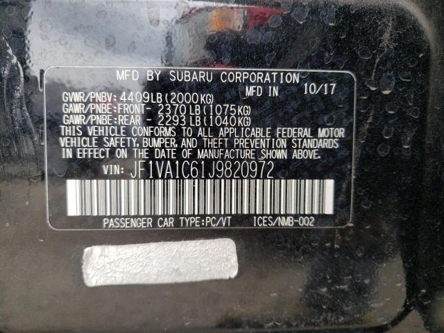 Photo 10 from auction – 2018 SUBARU WRX PREMIU with VIN JF1VA1C61J9820972