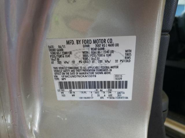 Photo 10 from auction – 2012 FORD ESCAPE XLT with VIN 1FMCU9D76CKA13319