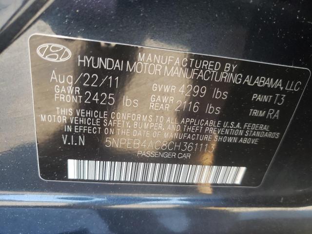 Photo 10 from auction – 2012 HYUNDAI SONATA GLS with VIN 5NPEB4AC8CH361113