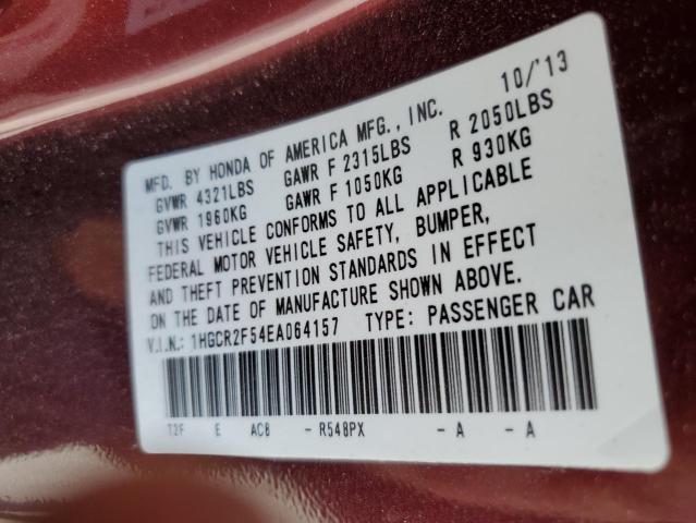 Photo 10 from auction – 2014 HONDA ACCORD SPO with VIN 1HGCR2F54EA064157