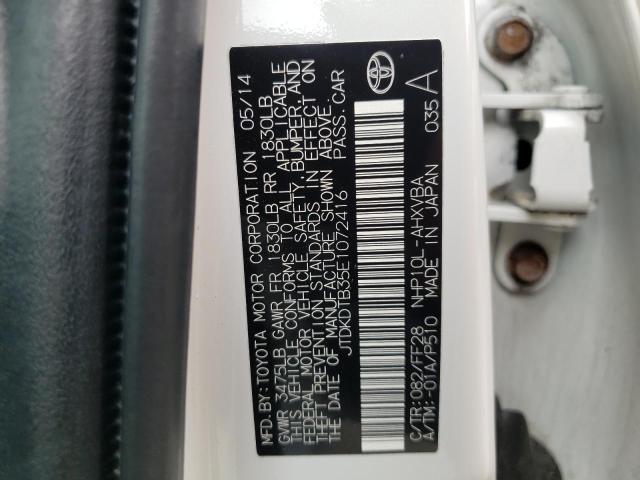 Photo 10 from auction – 2014 TOYOTA PRIUS C with VIN JTDKDTB35E1072416
