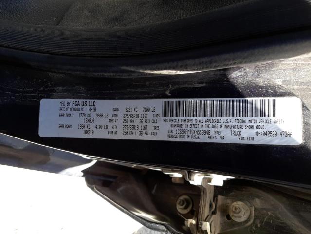 Photo 10 from auction – 2019 RAM 1500 BIG H with VIN 1C6SRFMT6KN553948
