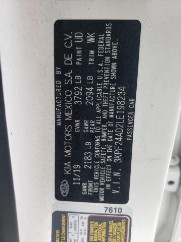 Photo 10 from auction – 2020 KIA FORTE FE with VIN 3KPF24AD2LE198234