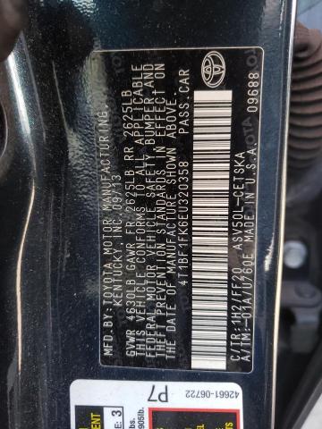 Photo 10 from auction – 2014 TOYOTA CAMRY L with VIN 4T1BF1FK6EU320358