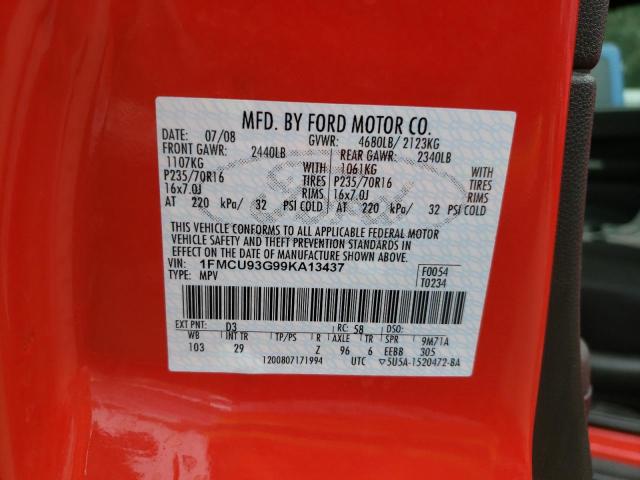 Photo 10 from auction – 2009 FORD ESCAPE XLT with VIN 1FMCU93G99KA13437
