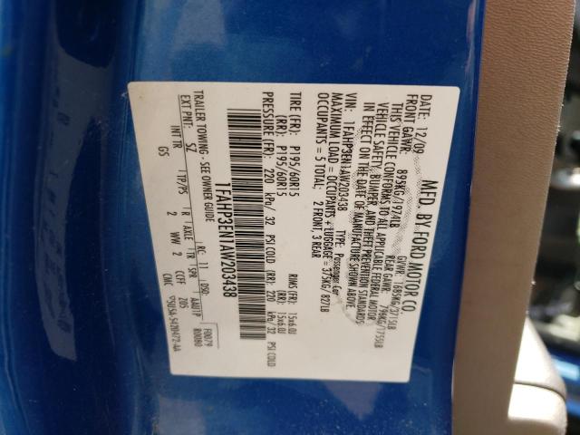 Photo 10 from auction – 2010 FORD FOCUS S with VIN 1FAHP3EN1AW203438