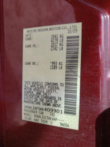 Photo 10 from auction – 2010 NISSAN ALTIMA BAS with VIN 1N4AL2AP3AN409901