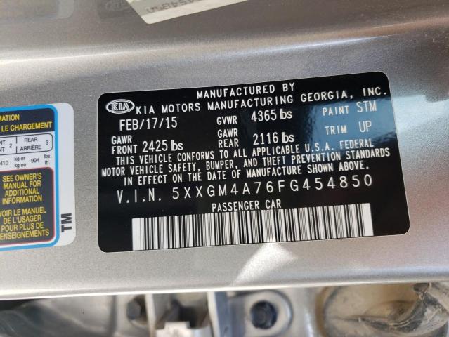 Photo 10 from auction – 2015 KIA OPTIMA LX with VIN 5XXGM4A76FG454850