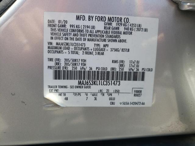Photo 10 from auction – 2020 FORD ECOSPORT T with VIN MAJ6S3KL1LC351473