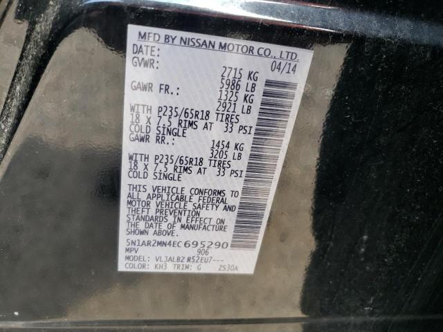 Photo 10 from auction – 2014 NISSAN PATHFINDER with VIN 5N1AR2MN4EC695290