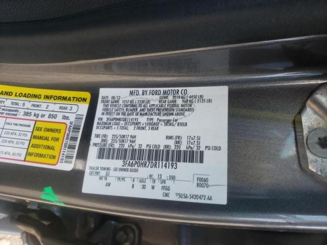 Photo 10 from auction – 2013 FORD FUSION SE with VIN 3FA6P0HR7DR114193