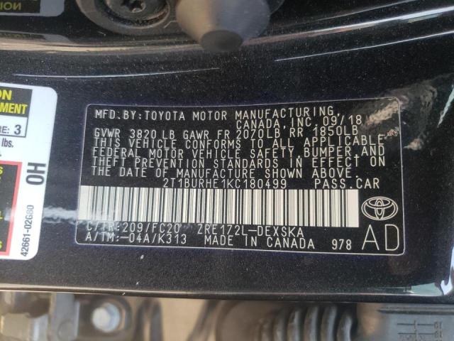 Photo 10 from auction – 2019 TOYOTA COROLLA L with VIN 2T1BURHE1KC180499