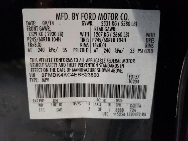 Photo 10 from auction – 2014 FORD EDGE LIMIT with VIN 2FMDK4KC4EBB23800