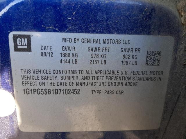 Photo 10 from auction – 2013 CHEVROLET CRUZE LTZ with VIN 1G1PG5SB1D7102452