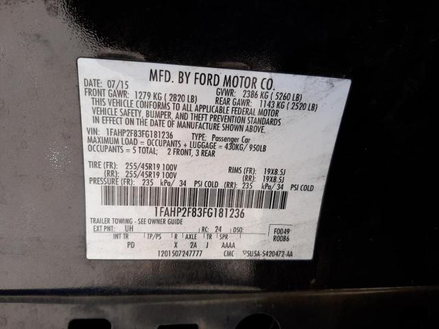 Photo 10 from auction – 2015 FORD TAURUS LIM with VIN 1FAHP2F83FG181236