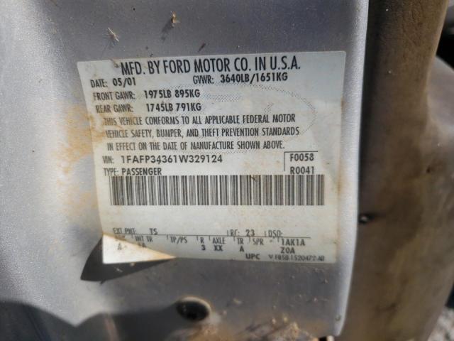 Photo 10 from auction – 2001 FORD FOCUS SE with VIN 1FAFP34361W329124