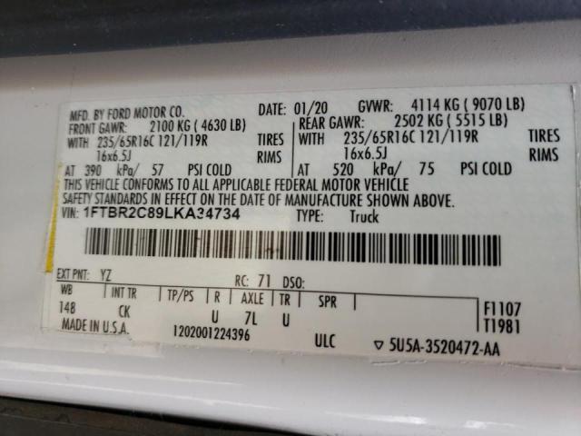 Photo 10 from auction – 2020 FORD TRANSIT T- with VIN 1FTBR2C89LKA34734