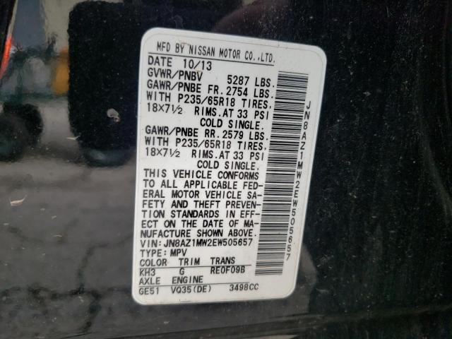 Photo 10 from auction – 2014 NISSAN MURANO S with VIN JN8AZ1MW2EW505657