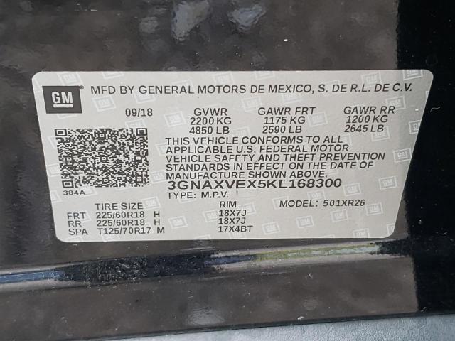 Photo 10 from auction – 2019 CHEVROLET EQUINOX with VIN 3GNAXVEX5KL168300