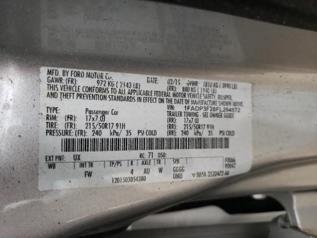 Photo 10 from auction – 2015 FORD FOCUS SE with VIN 1FADP3F28FL264572