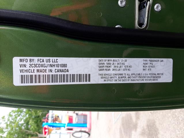 Photo 10 from auction – 2022 DODGE CHARGER SC with VIN 2C3CDXGJ1NH101080