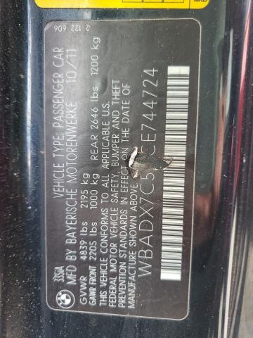 Photo 10 from auction – 2012 BMW 335 I with VIN WBADX7C5XCE744724