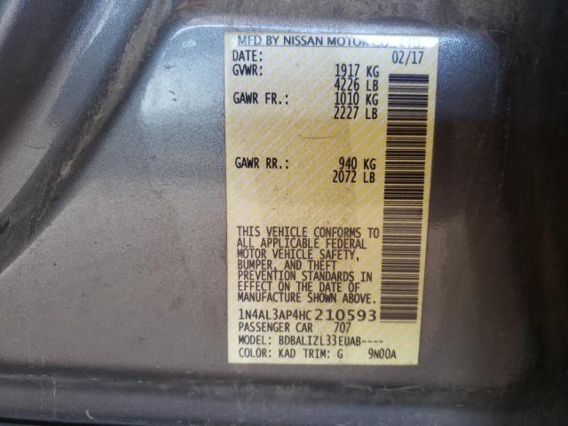 Photo 10 from auction – 2017 NISSAN ALTIMA 2.5 with VIN 1N4AL3AP4HC210593
