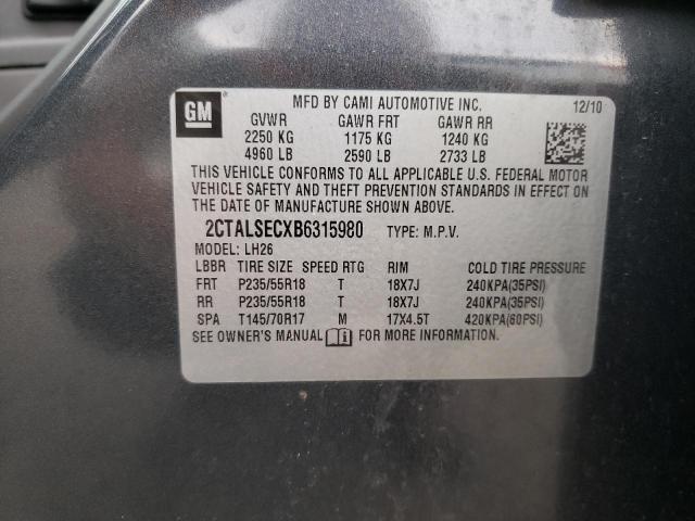 Photo 10 from auction – 2011 GMC TERRAIN SL with VIN 2CTALSECXB6315980
