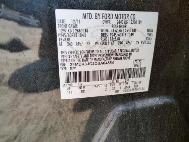 Photo 10 from auction – 2012 FORD EDGE SEL with VIN 2FMDK3JC4CBA64854