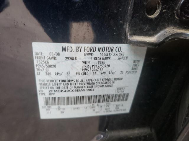 Photo 10 from auction – 2008 FORD EDGE LIMIT with VIN 2FMDK49C08BA93804