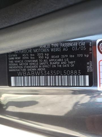 Photo 10 from auction – 2005 BMW 330 CI with VIN WBABW53435PL50883