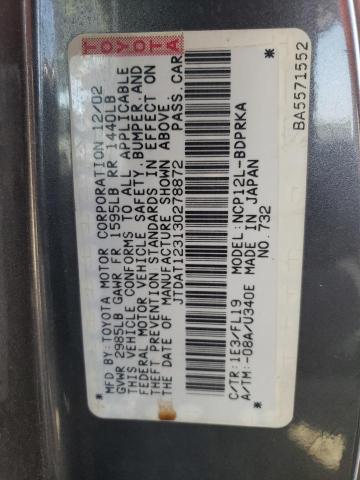 Photo 10 from auction – 2003 TOYOTA ECHO with VIN JTDAT123130278872