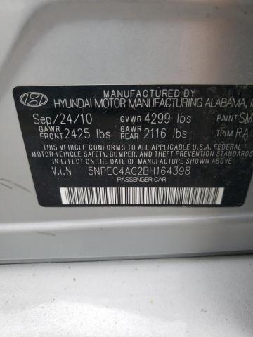 Photo 10 from auction – 2011 HYUNDAI SONATA SE with VIN 5NPEC4AC2BH164398