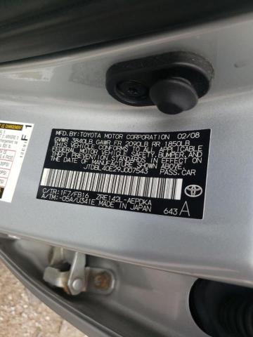 Photo 10 from auction – 2009 TOYOTA COROLLA BA with VIN JTDBL40E29J007543