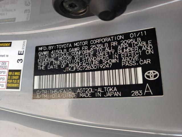 Photo 10 from auction – 2011 TOYOTA SCION TC with VIN JTKJF5C72B3019247
